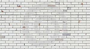 Aged white brick wall texture background surface