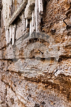 Aged wooden building exterior