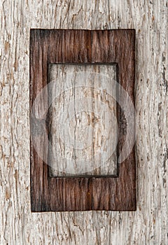 Aged wooden frame on the old wood