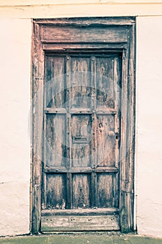 Aged, worn wooden door