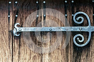 An Aged Wrought Iron Door Hinge