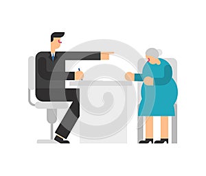 Ageism - Boss fires grandmother. boss shows grandma to exit