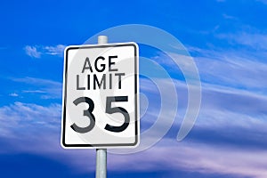 Ageism discrimination social issue sign concept