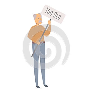 Ageism protest icon cartoon vector. Age discrimination