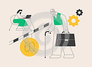 Ageism social problem abstract concept vector illustration.