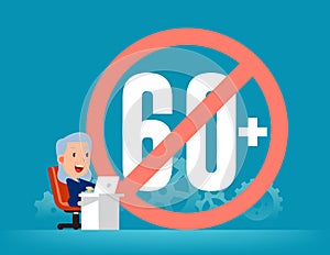 Ageism social problem. Aging process vector concept