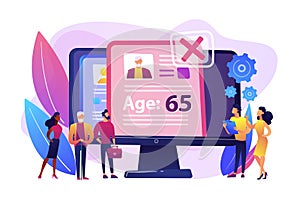 Ageism social problem concept vector illustration