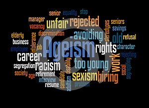 Ageism word cloud concept 3