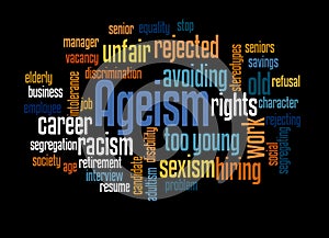 Ageism word cloud concept 3