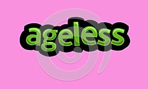 AGELESS writing vector design on a pink background