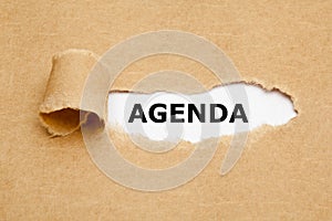 Agenda Brown Torn Paper Concept