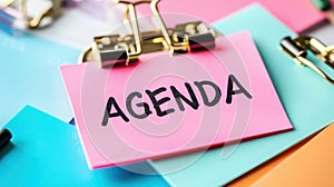 The agenda note card.AI generated image