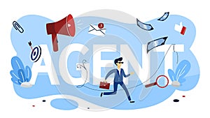 Agent concept. Idea of security and confidential information collection.