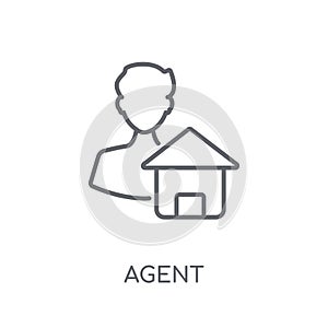 Agent linear icon. Modern outline Agent logo concept on white ba