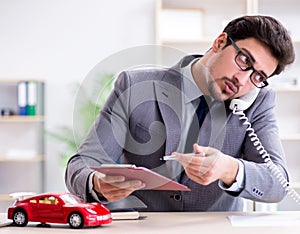 Agent offering car motor insurance