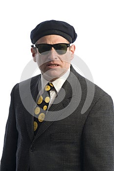 Agent in sunglasses french beret