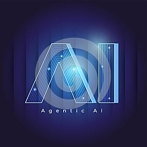 Agentic AI Concept Typography Technology Background
