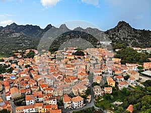 Aggius town in Sardinia, Italy