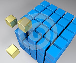 Aggregation concept cube - 3D rendering illustration