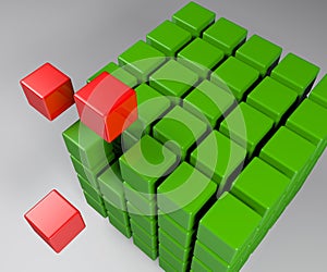 Aggregation concept cube - 3D rendering illustration
