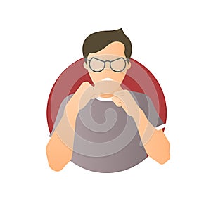 Aggression expression, man attack, fight. Flat gradient vector icon