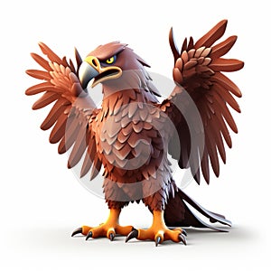 Aggressive 3d Eagle Character Design Drawing In Clash Of Clans Style
