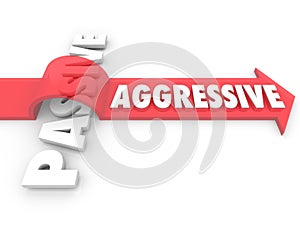 Aggressive Arrow Over Word Passive Action Vs Inaction Attitude