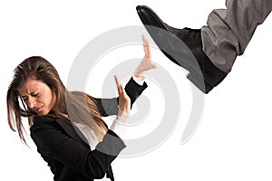 Aggressive boss .Mobbing concept