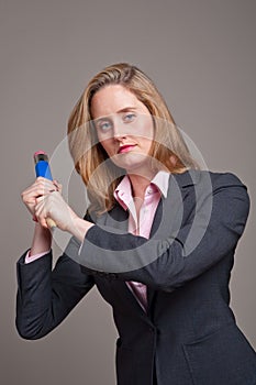 Aggressive businesswoman