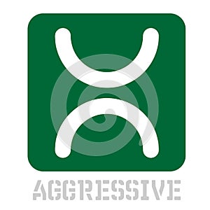 Aggressive concept icon on white