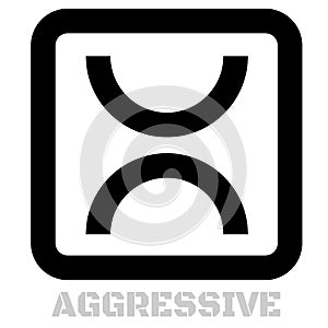 Aggressive concept icon on white