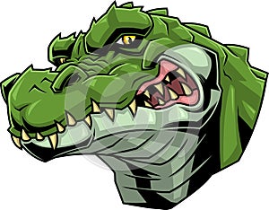 Aggressive Crocodile Head Mascot With Sharp Teeth