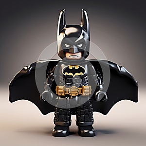 Aggressive Digital Illustration Of Lego Batman Mini Figure