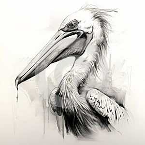 Aggressive Digital Illustration Of A Little Pelican