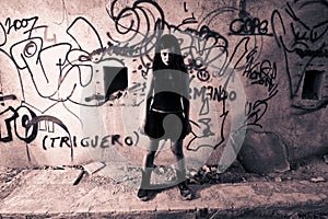 Aggressive goth woman