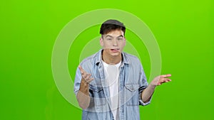 Aggressive man, he is angry at all and can not be stopped. Green screen