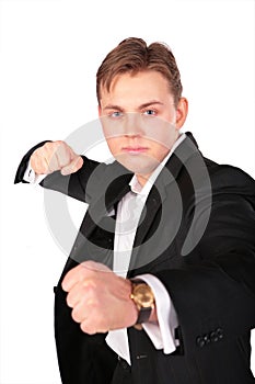 Aggressive man in suit