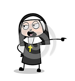 Aggressive Nun Shouting Expression Vector