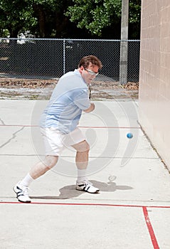 Aggressive Racquetball Player