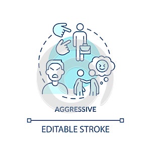 Aggressive turquoise concept icon