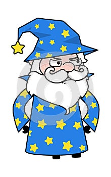 Aggressive Wizard Cartoon