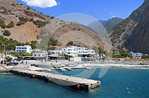 Aghia Roumeli at Crete island in Greece