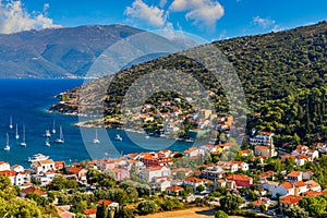 Agia Effimia village on Cephalonia or Kefalonia island, Ionian Sea, Greece. Amazing cityscape Of Agia Effimia town, Kefalonia, photo