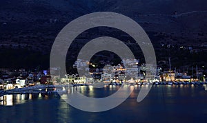 Agia Efimia port at night