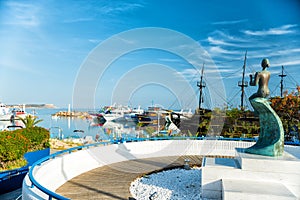 Agia Napa, Cyprus. Mermaid statue in the harbour