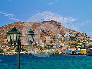 Agia (Saint) Marina village in Leros island, Dodecanese, Greece
