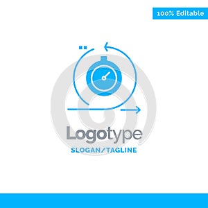 Agile, Cycle, Development, Fast, Iteration Blue Solid Logo Template. Place for Tagline