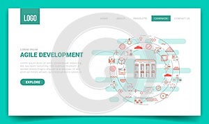 agile development concept with circle icon for website template or landing page homepage