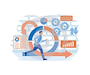 Agile development decisions methodology business concept. Agile life rule cycle for software development diagram.