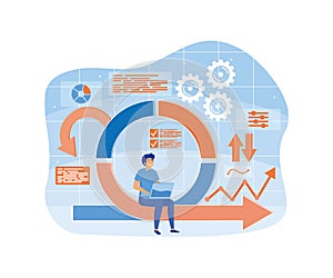 Agile development decisions methodology business concept. Agile life rule cycle for software development diagram.